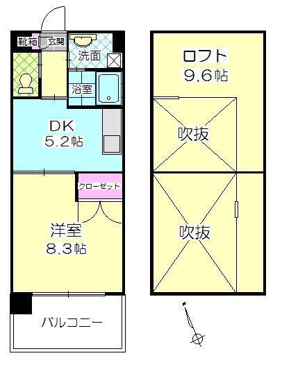 S-FORT大分駅前(1DK/11階)の間取り写真