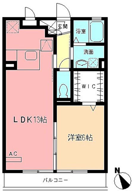 ルミエールK(1LDK/2階)の間取り写真