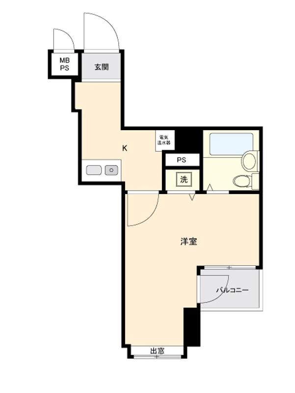 日神パレス東十条(1K/4階)の間取り写真