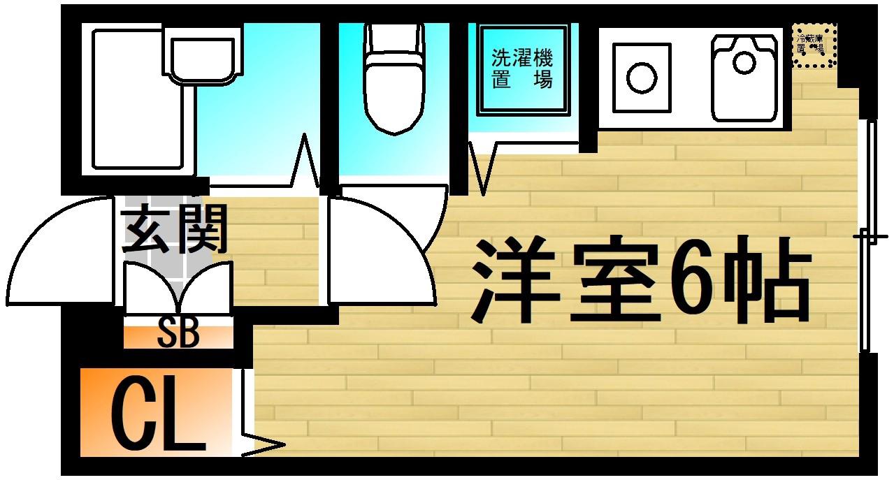 セカンド大内(ワンルーム/2階)の間取り写真