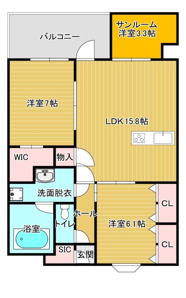 SAN・MEILL(2LDK/5階)の間取り写真