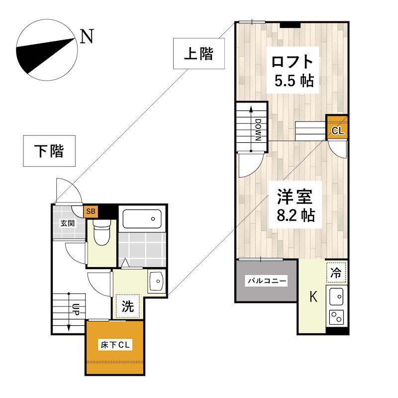 ADC須屋ダリア(1K/1階)の間取り写真