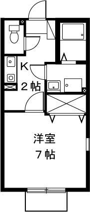 プリシェールしらとり台(1K/2階)の間取り写真