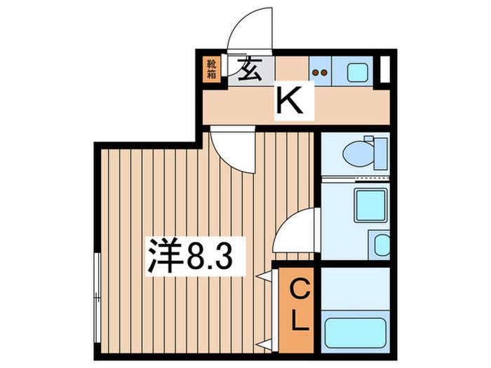 スーハイムかしわ台(1K/2階)の間取り写真
