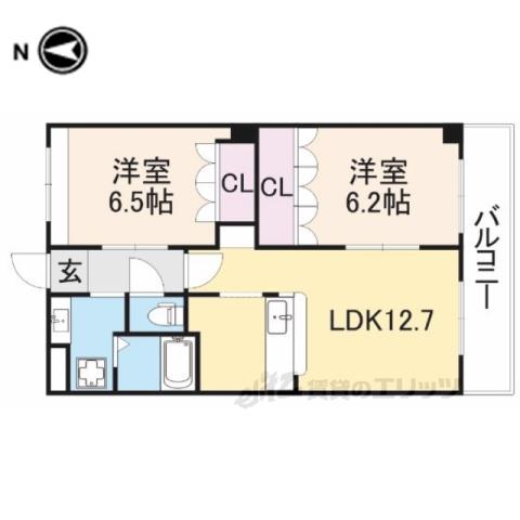 CROSS ROAD(2LDK/2階)の間取り写真