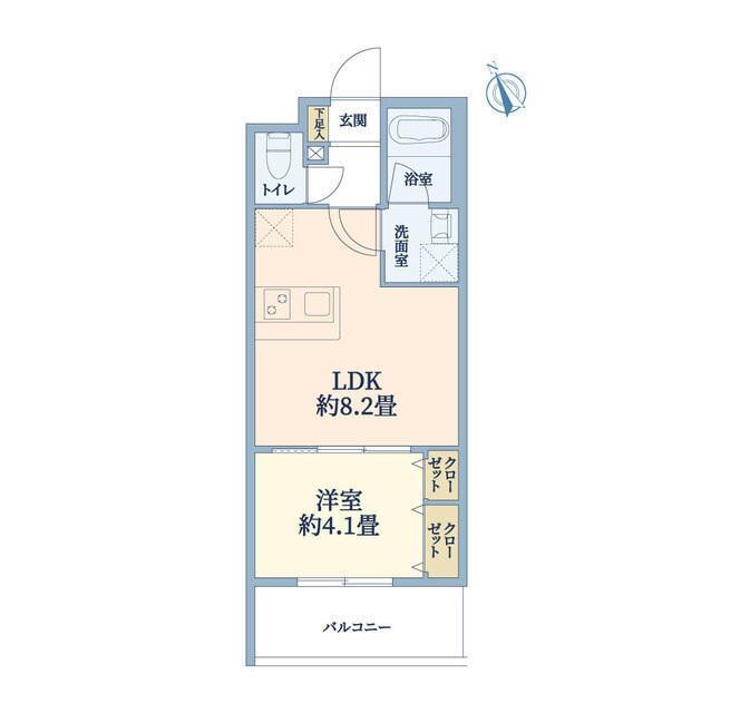 ウェルスクエア万代東(1LDK/3階)の間取り写真
