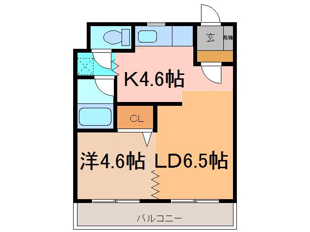 T-フラット204(1LDK/4階)の間取り写真