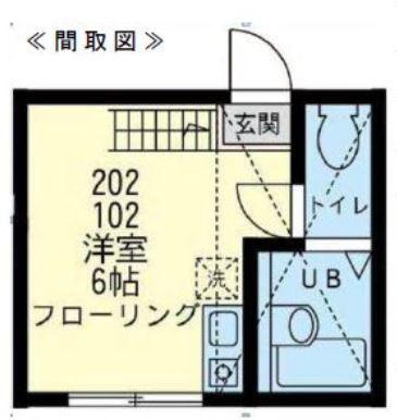 ユナイトステージルブランの杜(ワンルーム/1階)の間取り写真