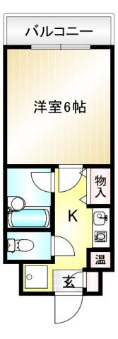 AD宮前平1号館(1K/3階)の間取り写真