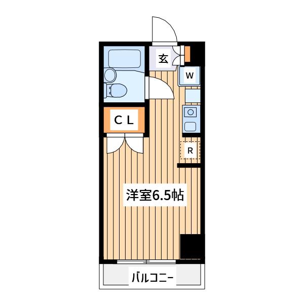 新井ビル(ワンルーム/2階)の間取り写真