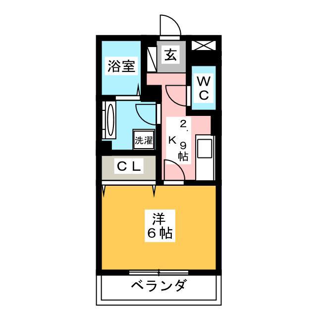 ROSECOURT(1K/3階)の間取り写真