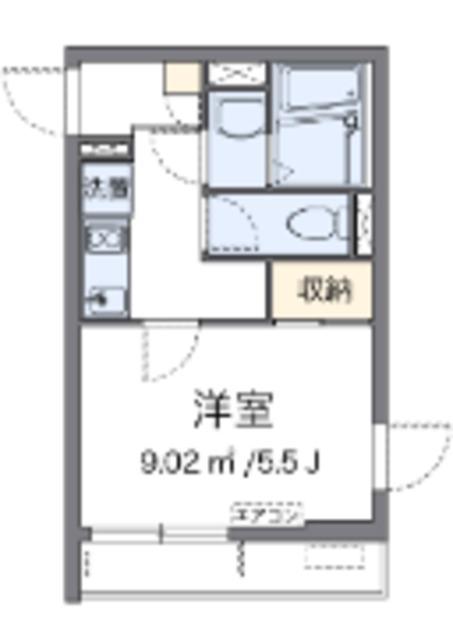クレイノ笹塚南山(1K/2階)の間取り写真