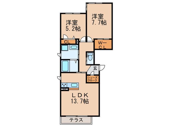 ピッコラ・カーザ桜(2LDK/1階)の間取り写真