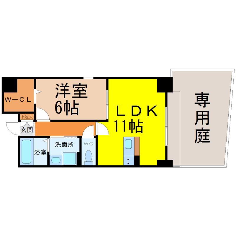 LUMIERE(1LDK/1階)の間取り写真