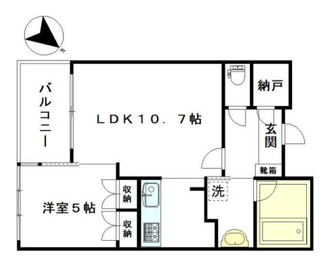 西巣鴨3丁目マンション(1LDK/5階)の間取り写真