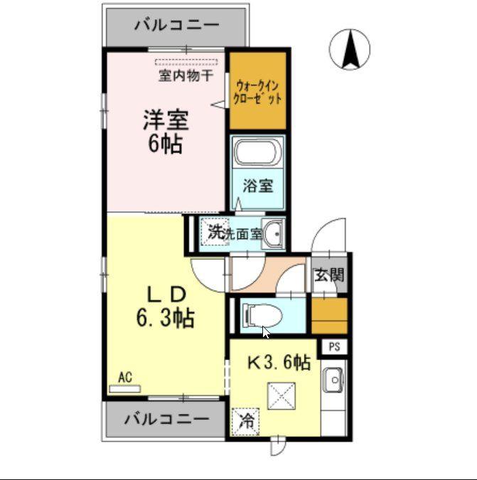 ラフィーネ氷川台(1LDK/1階)の間取り写真