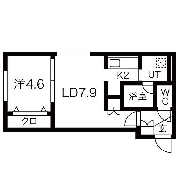 ALPHA学園前(1LDK/3階)の間取り写真