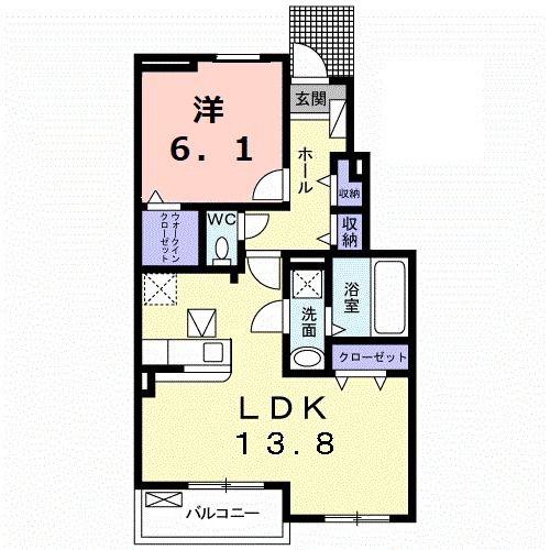 メゾン ド リヴェールIII(1LDK/1階)の間取り写真