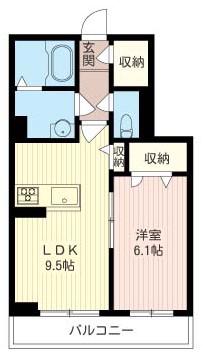 シャーメゾン小作台(1LDK/2階)の間取り写真