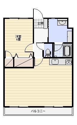 スウィートティファニー(1LDK/3階)の間取り写真