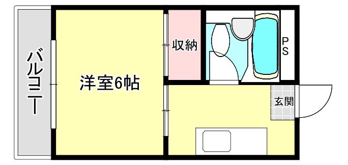 サンリオン(1K/4階)の間取り写真