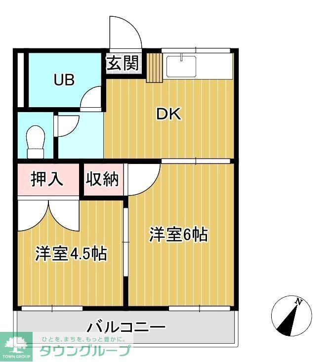 第2コーポ丸正(2DK/2階)の間取り写真