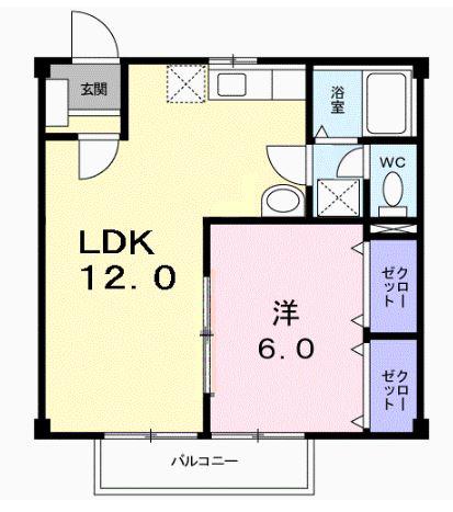 タウニー八王子I(1LDK/2階)の間取り写真