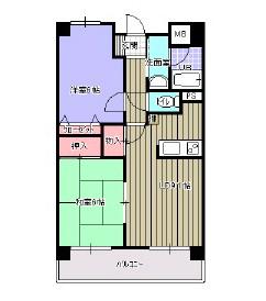 プルーリオン本町(2LDK/3階)の間取り写真