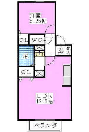 ソレーユ西船(1LDK/2階)の間取り写真