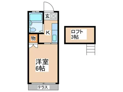 ハイネスユタカ(1K/1階)の間取り写真
