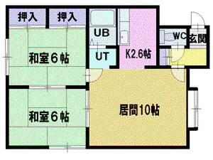 パスウェイD1(2LDK/1階)の間取り写真