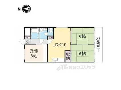 第6サンコウヒルズ南館(3LDK/3階)の間取り写真