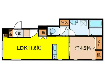タウンハウス尾久東京(1LDK/1階)の間取り写真