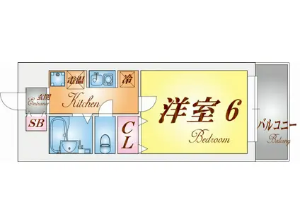 ライブオーク名谷町(1K/1階)の間取り写真