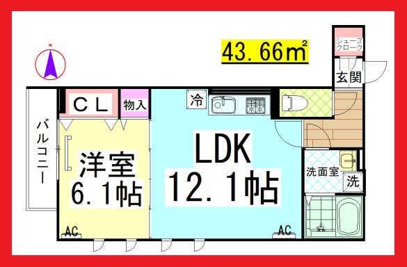 DL DBLESS湘南台6丁目 (1LDK/2階)の間取り写真