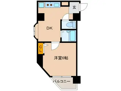 第3ユーリハイツ(1DK/6階)の間取り写真