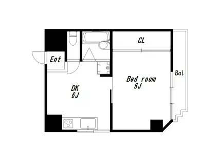 アーバンコート垂水(1DK/4階)の間取り写真