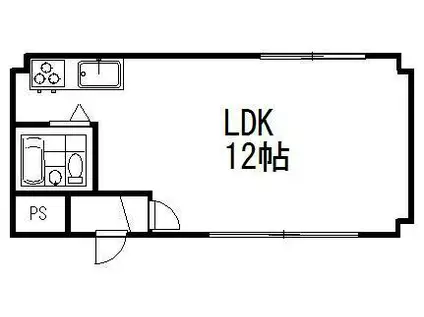 パッションハイツ(ワンルーム/3階)の間取り写真