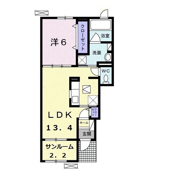 雅 参番館(1LDK/1階)の間取り写真
