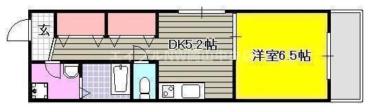 COCO新屋敷(1DK/1階)の間取り写真