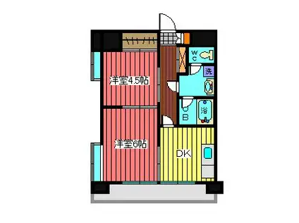 西川口朝日マンション(2DK/4階)の間取り写真