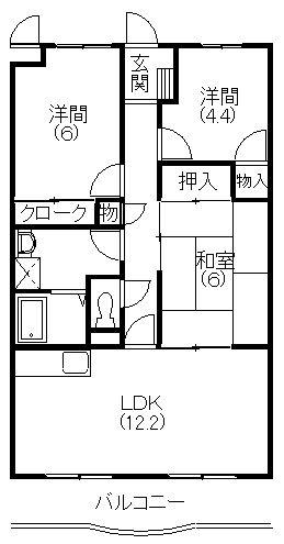 マ・メゾン蜆塚(3LDK/4階)の間取り写真