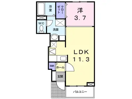 エテルノ II(1LDK/1階)の間取り写真