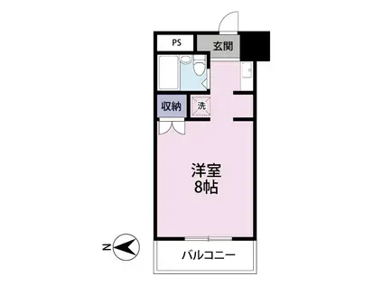 セゾン沼津(ワンルーム/1階)の間取り写真