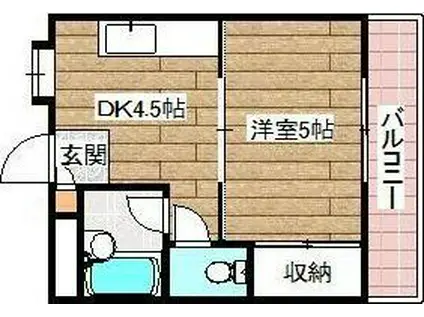 シティコーポ橋の内(1DK/1階)の間取り写真