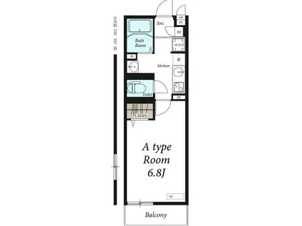 リブリ・松木(1K/2階)の間取り写真