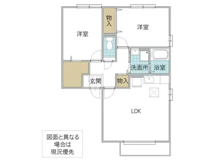 パームガーデン C(2LDK/2階)の間取り写真