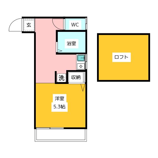 クライネスハイム国立(ワンルーム/1階)の間取り写真
