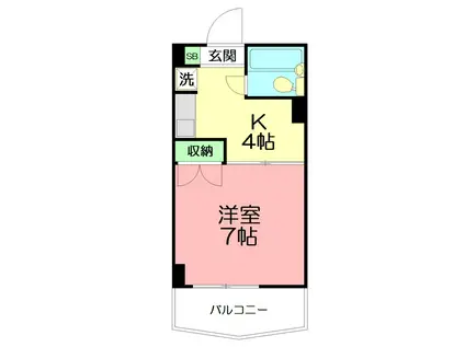 厚木メゾンドパンセ(1K/3階)の間取り写真