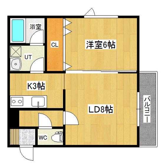 サンセットラピュタ(1LDK/1階)の間取り写真